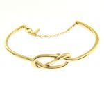 Golden bracelet k14 with a knot and infinity symbol (code S220112)